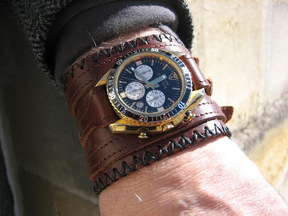 Bracelet De Force Montre Cuir Homme